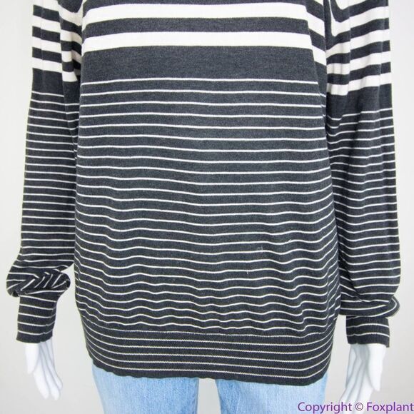 Vince 100% cotton grey stripe crewneck sweater, size Small - Picture 3 of 15
